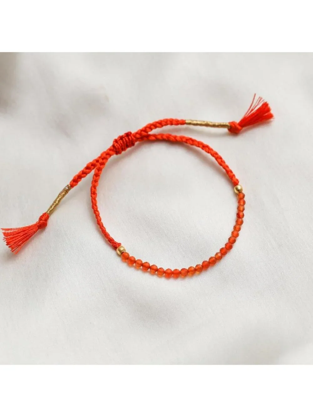 Handmade Lightweight Gemstone Beaded Braided Bracelets - Adjustable Pull String